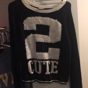 Black with white fur sweater